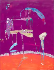 Aqui si llega by Rafa Macarrón, 2012, mixed media on canvas, sold Jun 2022