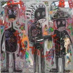 Aboudia, Dream of a Better World, 2013, acrylic and oil pastel on canvas