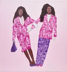 Balance by Emmanuel Taku, 2021, acrylic and paper collage on canvas, sold Jun 2022