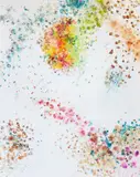 Dan Colen, Sick Sick Sick, 2016, flowers on bleached Belgian linen