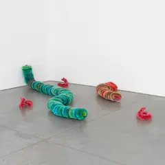 Pino Pascali, Cinque Bachi da setola, 1968, acrylic brushes on metal support, in 5 parts