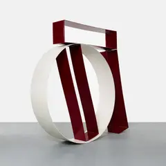 David Annesley, Three Red Boxes and Circle, 1967, painted steel