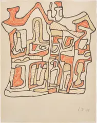 VILLA 6 by Jean Dubuffet, pen and graphite on paper, sold Jun 2022