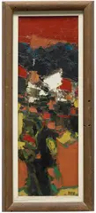 S. H. Raza, Midi, 1960, oil on panel, in artist's frame