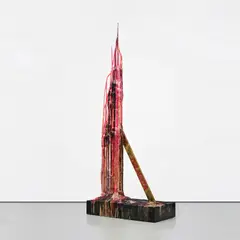 Sterling Ruby, Monument Stalagmite/Icolagnia, 2008, PVC pipe, foam, urethane, wood, spray paint, and laminate