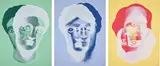 Nicolas Party, Portraits, 2018, screenprint on paper, in 3 parts