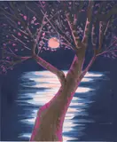 Ann Craven, Moon (Little Glowing Magenta Tree, Cushing)
