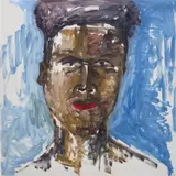 Serge Attukwei Clottey, Curious Look, 2020, oil on foam core board