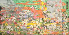 Petra Cortright, hardcoreHARDWARE_sampling.pmi, 2015, digital painting on raw Belgian linen