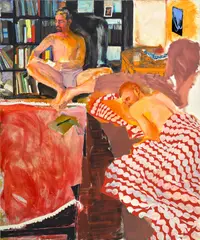 Nir and Zach by Doron Langberg, 2018, oil on linen, sold Oct 2022