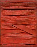 Salvatore Scarpitta, Red Freight, 1961, bandages and mixed media on canvas
