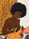 Mickalene Thomas, As If You Read My Mind, 2005, rhinestones, acrylic, enamel, resin and graphite on wood