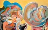 Austyn Weiner, Working Through Not Knowing A Damn Thing About Any Thing, 2020, oil and acrylic on panel, in 2 parts