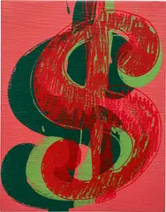 Dollar Sign by Andy Warhol, 1982, acrylic and silkscreen ink on canvas, sold Oct 2022