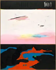 Harold Ancart, Untitled, 2017, oil stick and pencil on canvas, in artist's frame