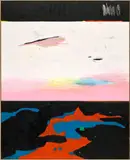 Harold Ancart, Untitled, 2017, oil stick and pencil on canvas, in artist's frame