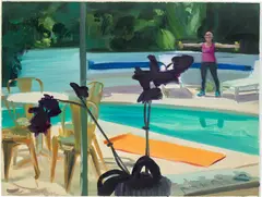 Study for Training I by Caroline Walker, 2017, oil on canvas paper, sold Oct 2022