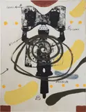 Ouattara Watts, Cosmic, 2002, pastel, oil and silkscreen on paper, laid on canvas