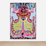 Erik Parker, Player Haters, 2001, acrylic, coloured pencil, felt-tip pen and graphite on canvas