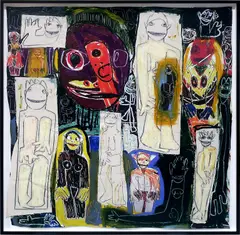 Richard Prince, Untitled, 2017, collage, inkjet, oil crayon, pastel, charcoal and graphite on unstretched canvas