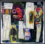 Richard Prince, Untitled, 2017, collage, inkjet, oil crayon, pastel, charcoal and graphite on unstretched canvas