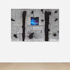 Countdown by Rashid Johnson, 2012, mirrored tile, vinyl record, oyster shells and black soap, sold Oct 2022