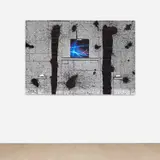 Rashid Johnson, Countdown, 2012, mirrored tile, vinyl record, oyster shells and black soap