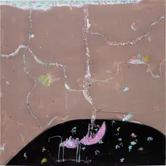 Rafa Macarrón, Hormigas, 2013, mixed media and paper collage on canvas, in artist's acrylic box