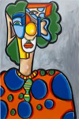 Andres Valencia, Diego, 2022, acrylic and oil pastel on canvas