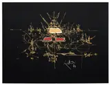 Georges Mathieu, Joubardes, 1977, gouache and felt collage on paper
