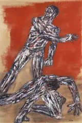 Leon Golub, Fallen Fighter, oil on canvas