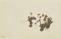 Untitled by Carol Rama, 1964, ink on paper mounted on panel, sold Oct 2022
