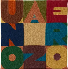 Uno a Zero by Alighiero Boetti, 1977, embroidery on fabric, sold Oct 2022