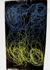 P1971-A59 by Hans Hartung, 1971, India ink and pastel on baryte cardboard, sold Oct 2022