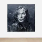 Yan Pei-ming, Portrait of Isabelle Huppert III, 2013, oil on canvas