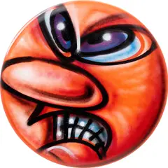 FU by Kenny Scharf, 2019, spray paint on canvas mounted on panel, sold Oct 2022