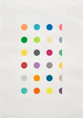 Lanthanum Oxide by Damien Hirst, 2010, coloured pencil on paper, in artist's frame, offered Oct 2022