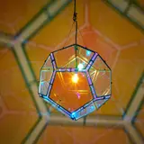 Ólafur Elíasson, Dodecahedron Lamp, 2005, colour effect filter glass, steel and halogen bulb