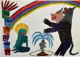 Jordy Kerwick, Untitled, 2021, enamel, graphite and mixed media on paper