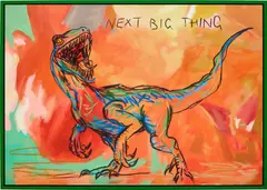 Next Big Thing by The Connor Brothers, 2022, acrylic, oilstick and spray paint on canvas, in artist's frame, sold Oct 2022