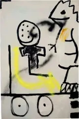 SON OF GODZILLA by Robert Nava, 2017, acrylic and spray paint on canvas, sold Dec 2022
