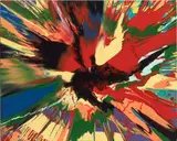 Beautiful darkness spreading to every corner of your mind painting by Damien Hirst, 2005, household gloss on canvas, sold Dec 2022