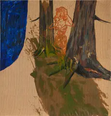 David Salle, Untitled, 1984, oil on textile