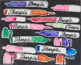 Katherine Bernhardt, Sharpies on Black