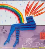 Jordy Kerwick, Untitled, 2021, oil, acrylic, spray paint and fabric collage on canvas