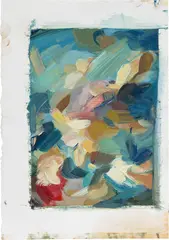 Study VII by Flora Yukhnovich, 2018, oil on paper, sold Dec 2022