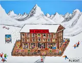 Albert Willem, A Popular Mountain Refuge, 2020, acrylic on canvas