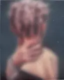 Sayre Gomez, Untitled Painting with Trompe l’Oeil (Blurred Image)