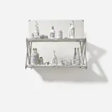 Mary Reid Kelley, Pasiphae’s Liquor Cabinet, 2014, liquor and pill bottles, paint, sculpey compound, glass, wood