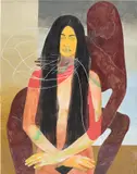Nadia Waheed, Selective Mutism, 2021, acrylic, watercolour and ink on paper